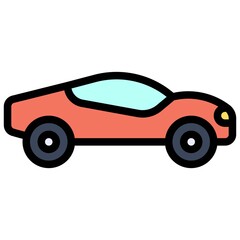 Sports car icon, transportation related vector