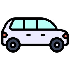 Minivan icon, transportation related vector