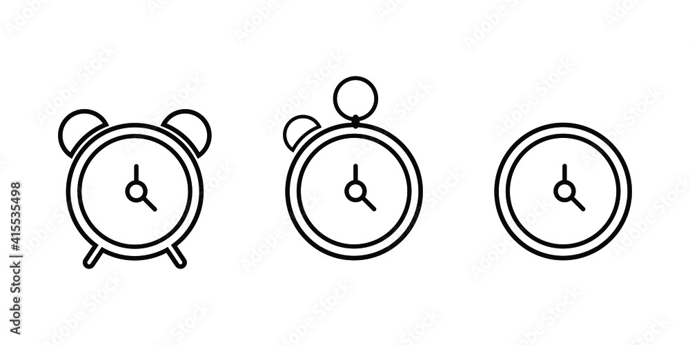 Poster time icons set. clock line icon - vector