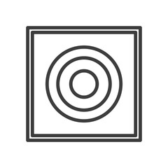 Electric stove with one burner. Simple food icon in trendy line style isolated on white background for web apps and mobile concept. Vector Illustration