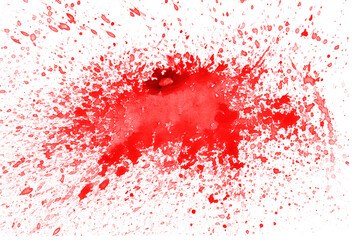 hand drawn splash red watercolor paint background. 