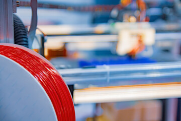 A roll of plastic wire for a 3d printer