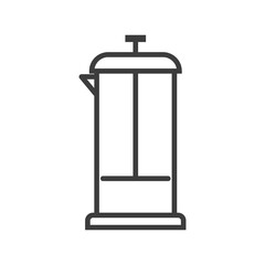 Teapot for tea, coffee. Simple food icon in trendy line style isolated on white background for web apps and mobile concept. Vector Illustration