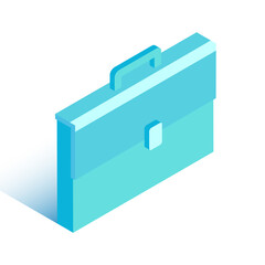 Portfolio for papers. Vector illustration in modern isometric style. 3d briefcase icon.