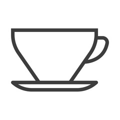 Obraz na płótnie Canvas Cup of hot tea, coffe. Simple food icon in trendy line style isolated on white background for web apps and mobile concept. Vector Illustration