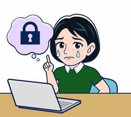 デスクワークをする若い女性