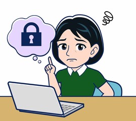 デスクワークをする若い女性