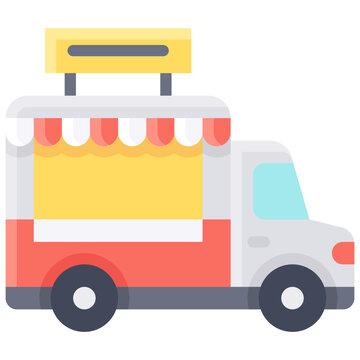 Food truck icon, transportation related vector