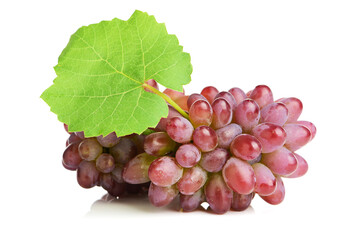 Ripe grapes on a white background