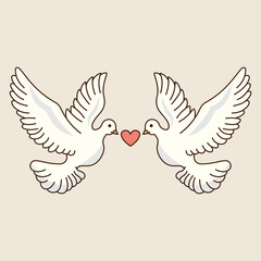 Wedding Dove With Love Icon, Wedding Element, Wedding Card
