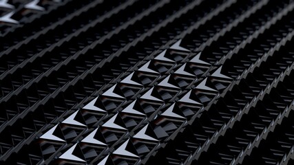 Fototapeta premium black metallic parts abstract 3D computer generated image