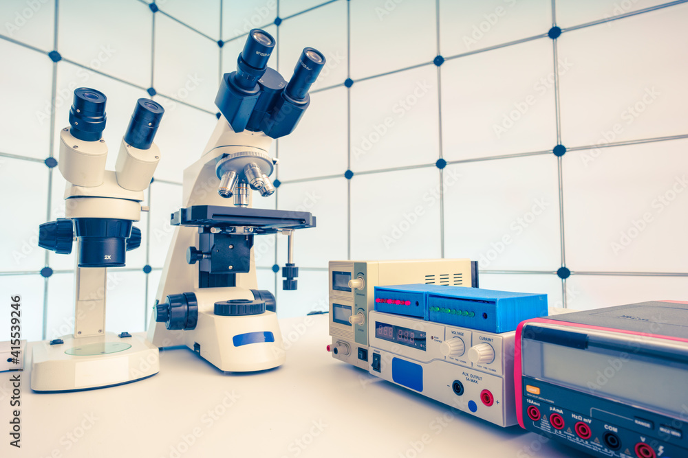 Canvas Prints Measuring instruments in a modern physics research laboratory.