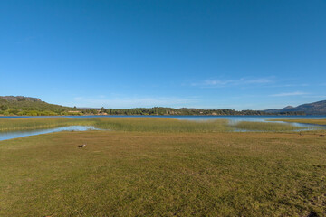 Fototapeta na wymiar landscape at Alumine Lake, Villa Pehuenia, Argentina