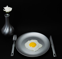 fried eggs in a frying pan