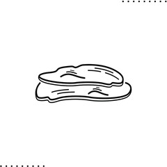Matzo, unleavened bread, Passover seder arrangement vector icon in outline