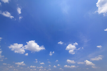 Bright blue sky with beautiful clouds. 