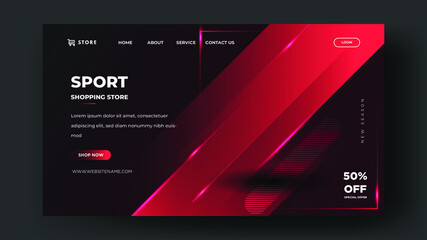 Social media banner template. sport shopping store. with a modern concept Premium Vector
