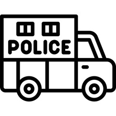 Police van icon, transportation related vector