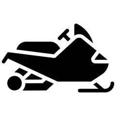 Snowmobile icon, transportation related vector
