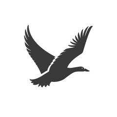 Duck flying side view isolated on white background vector object