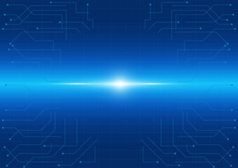 Circuit electronic and glowing light technology abstract innovation concept vector background with some elements of this image