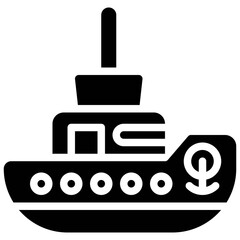 Obraz premium Tugboat icon, transportation related vector