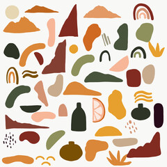 Vector landscape and nature shapes