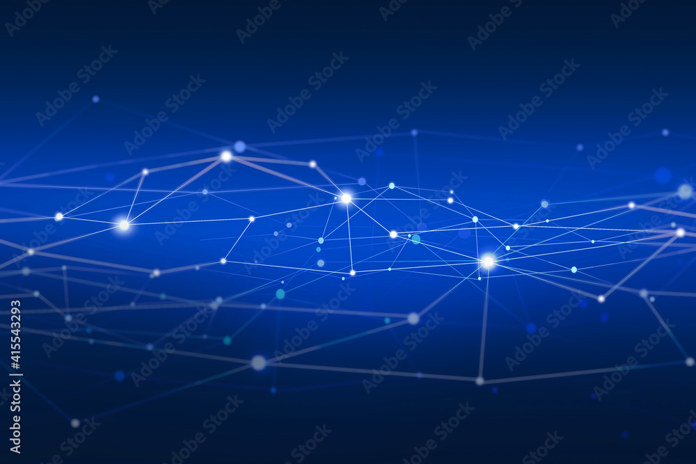 Poster abstract background with blue polygonal lines and triangles. concept of hi tech and future. toned im