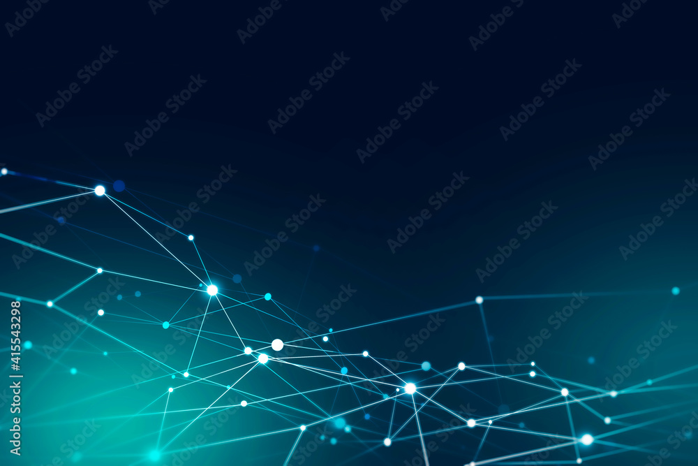 Poster abstract background with green polygonal lines and triangles. concept of hi tech and future. toned i