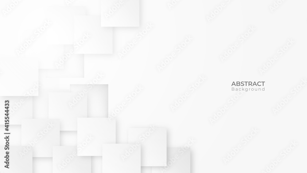 Aufkleber Abstract 3d modern square background. White and grey geometric pattern texture. vector art illustration