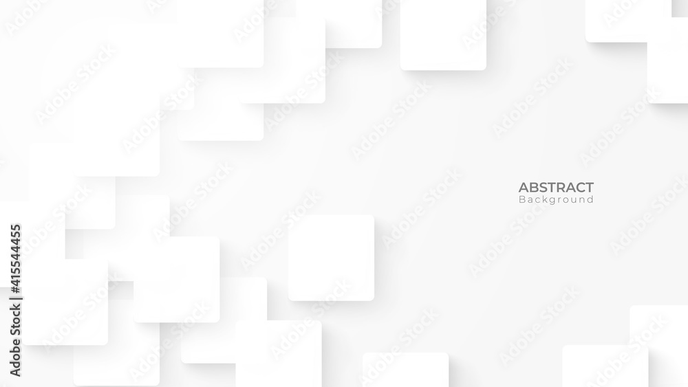 Poster Abstract 3d modern square background. White and grey geometric pattern texture. vector art illustration