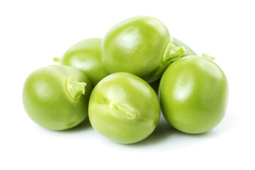 Fresh peas isolated on white background 