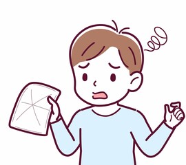 Cheerful boy in blue clothes