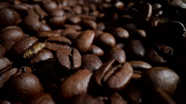 Macro de granos de cafe