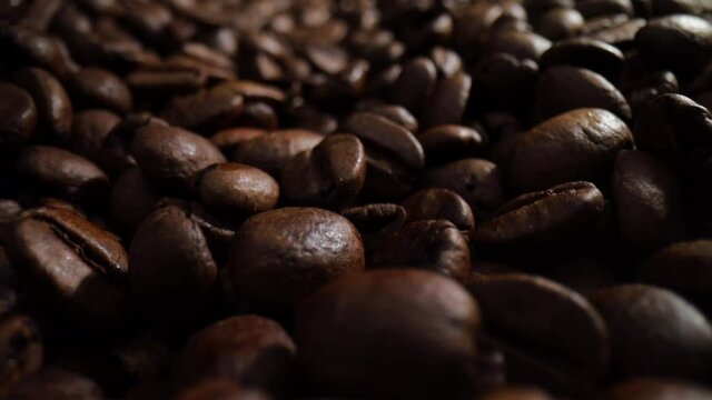 Macro de granos de cafe