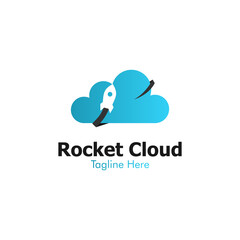 Illustration Vector Graphic of Rocket Cloud Logo. Perfect to use for Technology Company