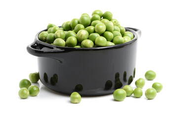 Fresh peas isolated on white background 