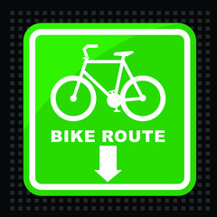 green bicycle sign