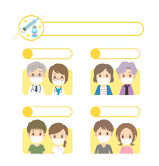 新型コロナワクチンの接種順位のイラスト素材【マスク着用】　文字なし