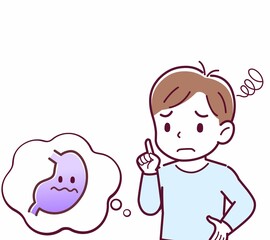 Cheerful boy in blue clothes