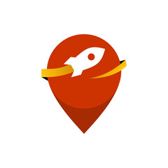 Illustration Vector Graphic of Rocket Location Logo. Perfect to use for Technology Company