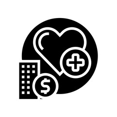 health care benefits glyph icon vector. health care benefits sign. isolated contour symbol black illustration