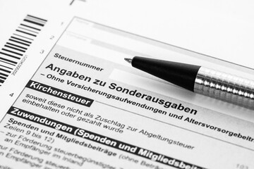 Sonderausgaben Steuererklärung Formular