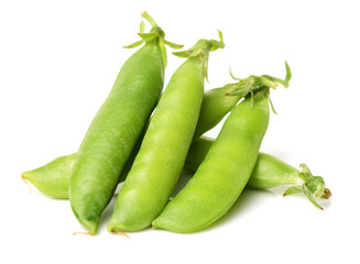 Fresh peas isolated on white background 