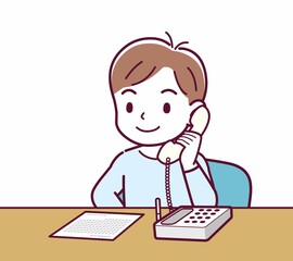 Cheerful boy in blue clothes