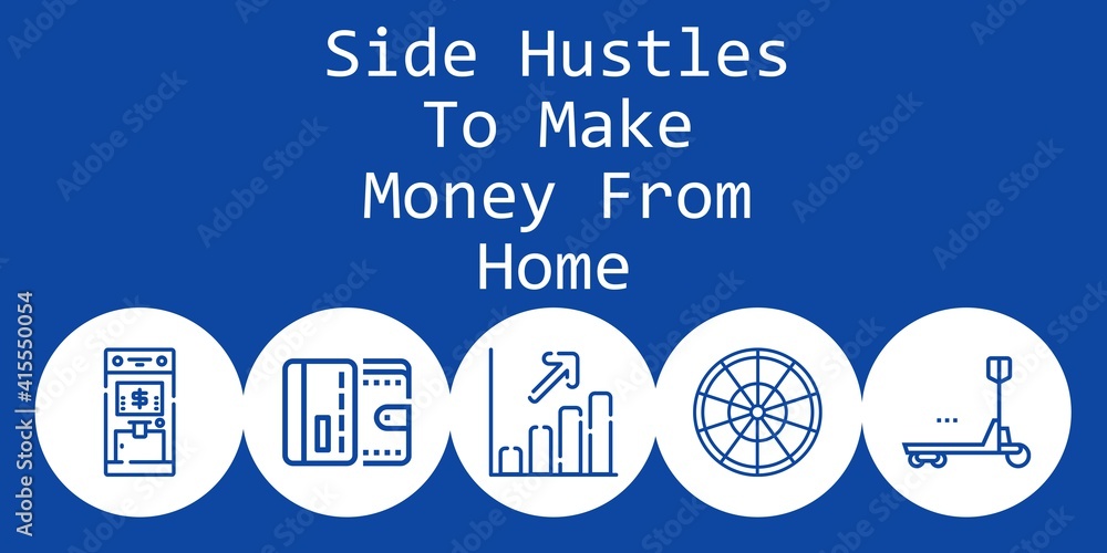 Poster side hustles to make money from home background concept with side hustles to make money from home ic