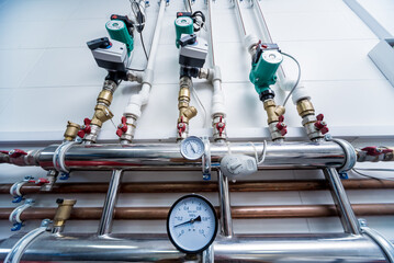 Boiler room equipment for modern heating system
