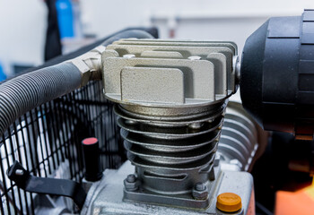 Metal industrial air conditioning vent. HVAC. Ventilation fan background