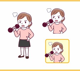 ピンクの服を着た小さな女の子