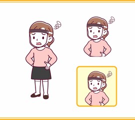 ピンクの服を着た小さな女の子